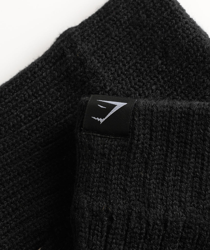 Gymshark Knitted Gloves Black Gymshark