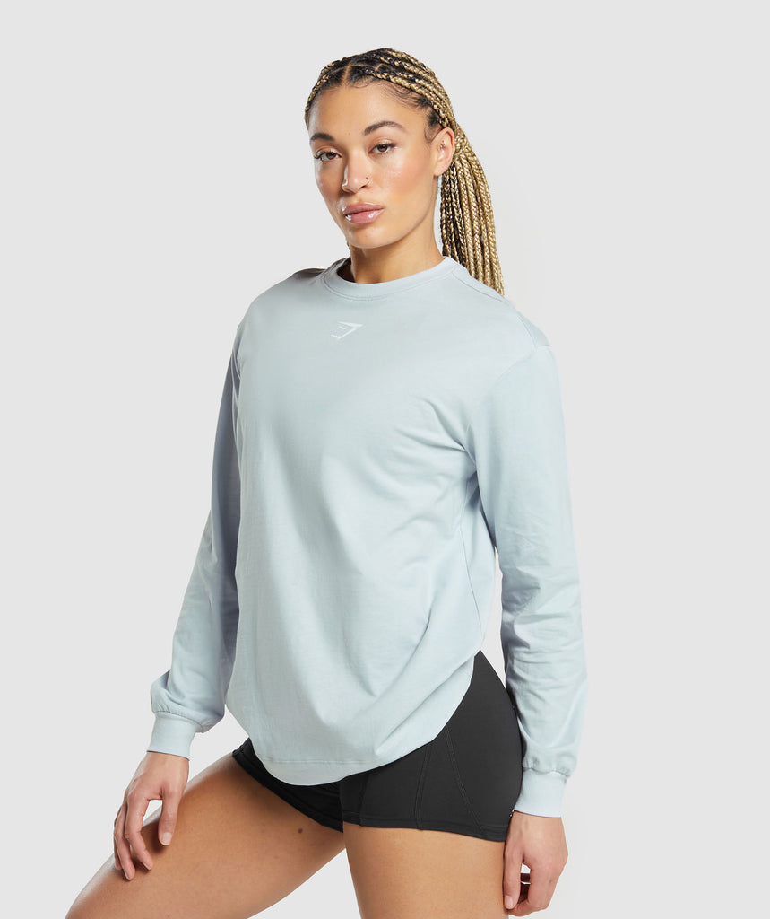 Gymshark Weightlifting Long Sleeve Top Fresh Blue Gymshark