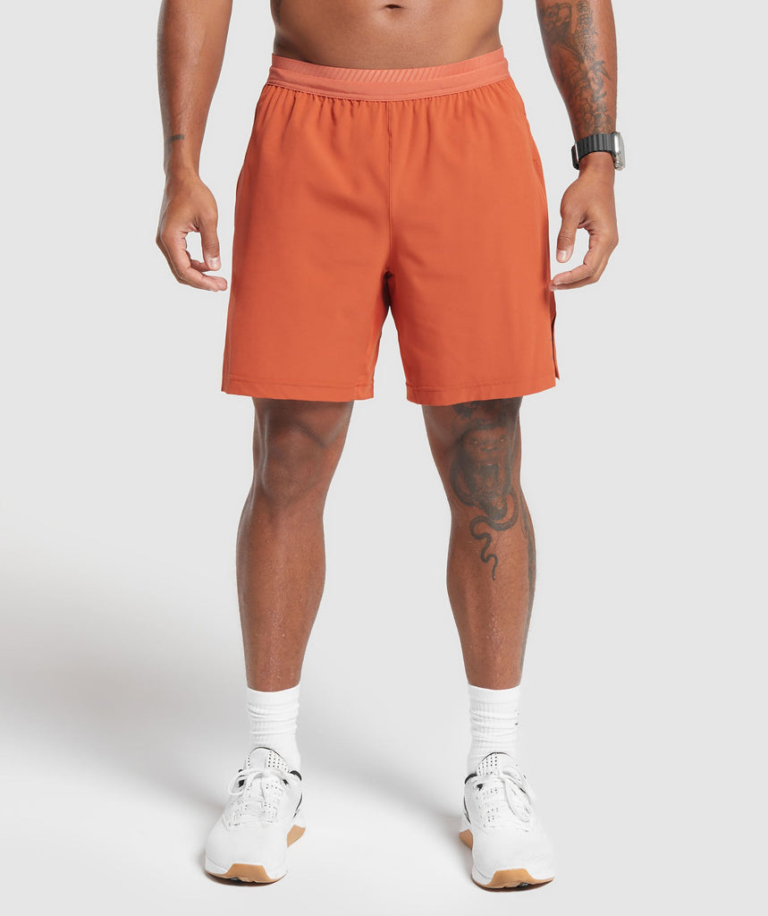 Gymshark Apex 7 Hybrid Shorts Rust Orange Gymshark