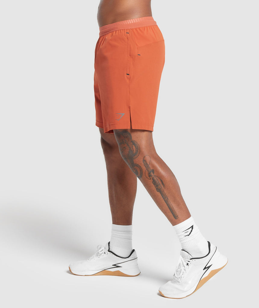 Gymshark Apex 7 Hybrid Shorts Rust Orange Gymshark