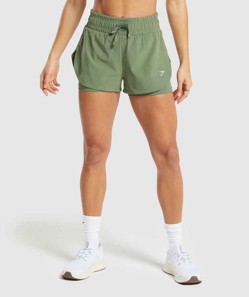 gymshark 2 in one running shorts