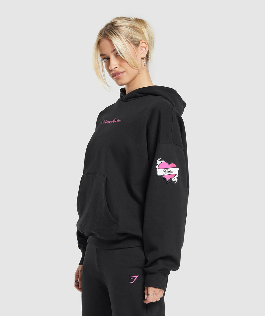 Gymshark Tattoo Oversized Hoodie - Black | Gymshark