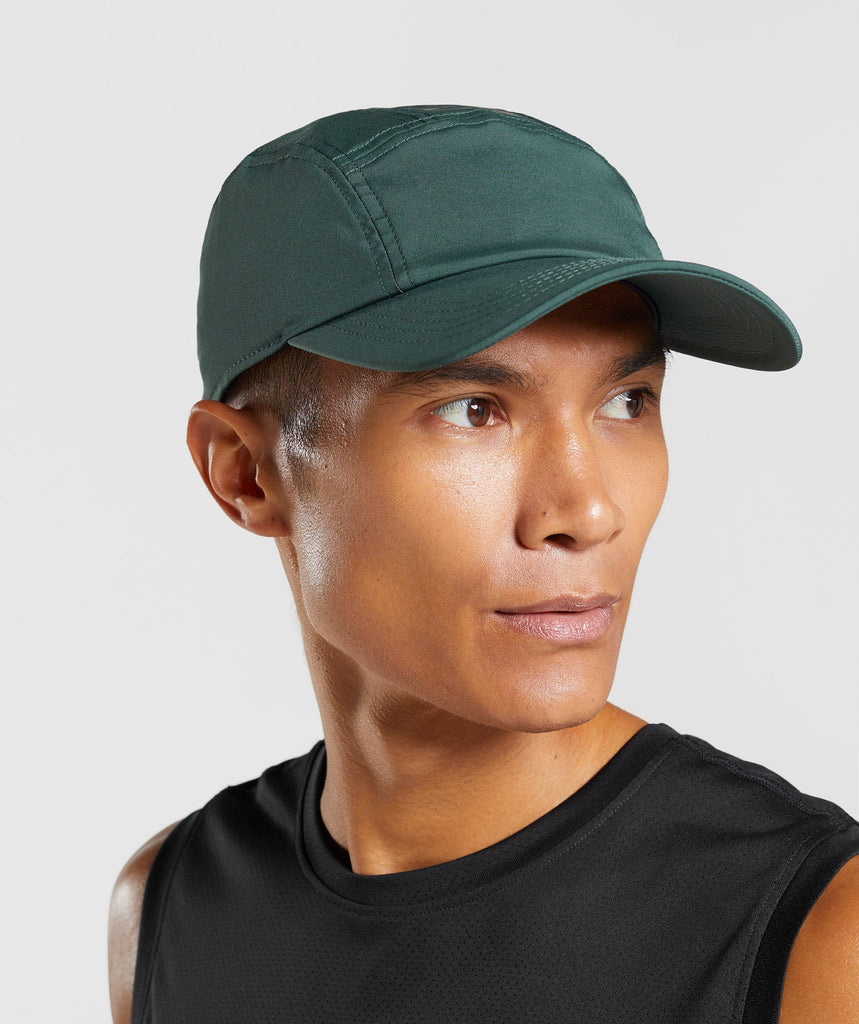 Gymshark 5 Panel Running Cap - Obsidian Green | Gymshark