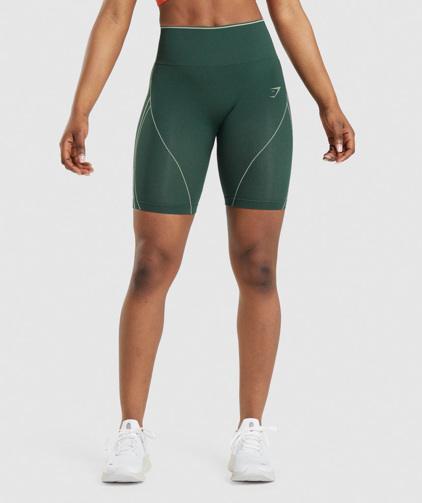 Gymshark Apex Seamless High Rise Short Obsidian Green/Cucumber Green Gymshark